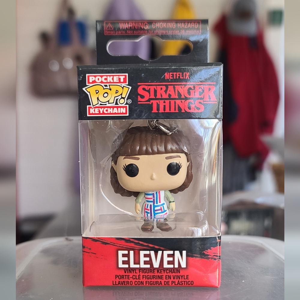 Pocket Pop! Eleven Keychain with Blue and Red Details